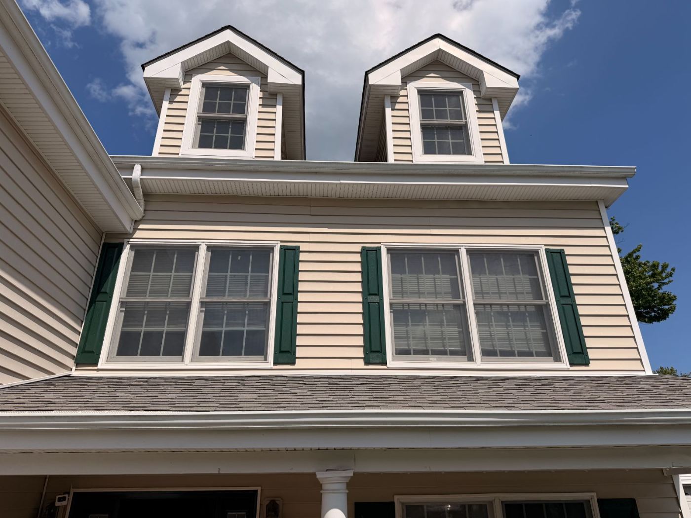 Colonial gable after exterior repaint