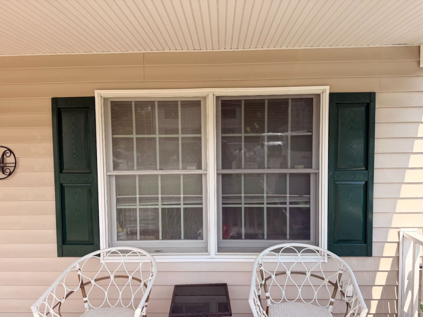 Finished window trim and shutters