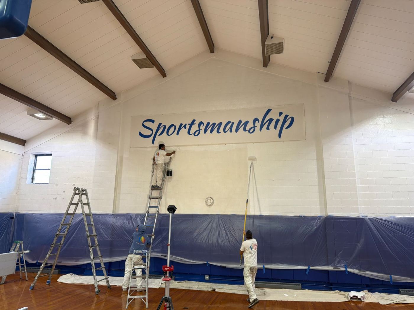 Commercial gymnasium interior painting
