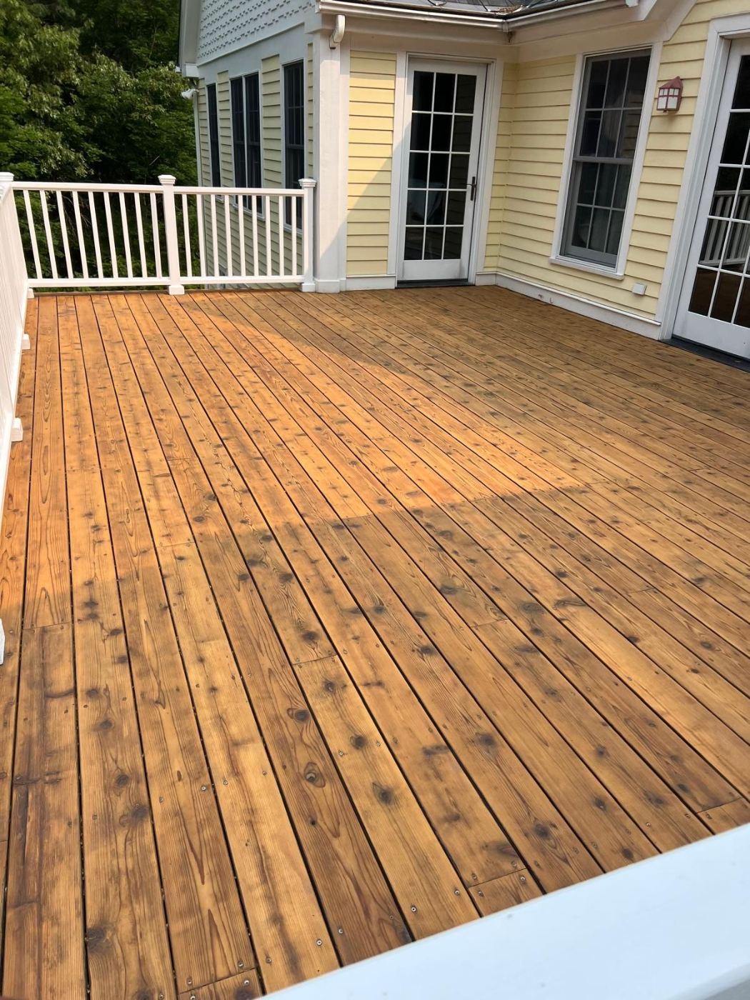 Refinished mahogany deck