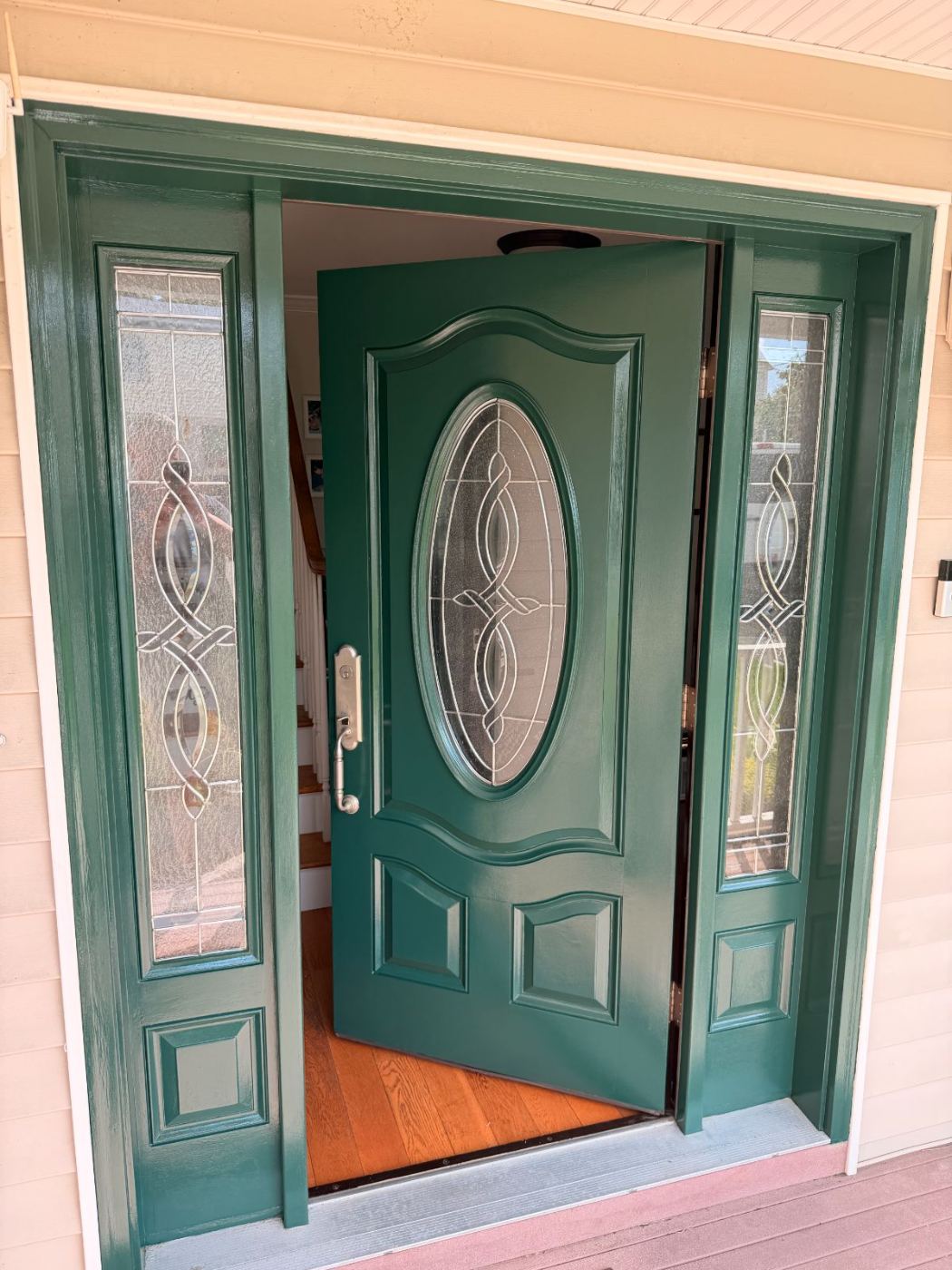 Restored and repainted entry door